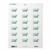 Wiener Dog Retouradreslabel Etiket (Full Sheet)