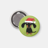 Wiener Dog Santa | Funny Dachshund Christmas Xmas Magneet (Voorkant / Achterkant)