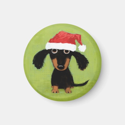Wiener Dog Santa | Funny Dachshund Christmas Xmas Magneet (Voorkant)