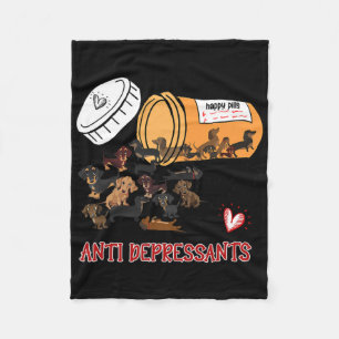 Wiener Dog Sause Puppy Lover Antidepressiva Dac Fleece Deken