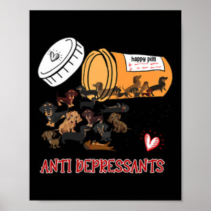Wiener Dog Sause Puppy Lover Antidepressiva Dac Poster