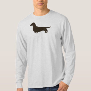 Wiener Dog Silhouette Vloeiende geharen Dachshun T-shirt