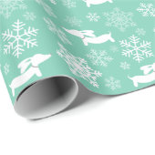 Wiener Dog Snowflake kerstpapier Cadeaupapier (Rol Hoek)