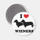 WIENER DOG T - SHIRTS - "I love my wieners" Magneet (Voorkant / Achterkant)