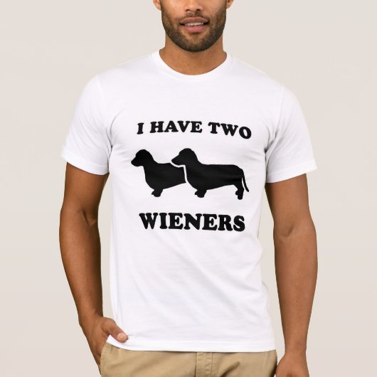 WIENER DOG T - SHIRTS - "Ik heb twee spinders" (Voorkant)
