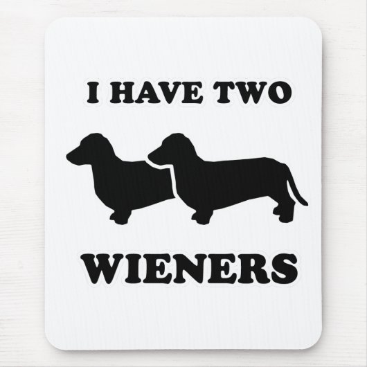 WIENER DOG T - SHIRTS - "Ik heb twee spinders" Muismat (Voorkant)
