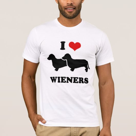 WIENER DOG T - SHIRTS - "Ik hou van mijn gasten" (Voorkant)