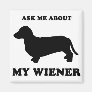 WIENER DOG T - SHIRTS - "Vraag me naar mijn vrouw" Magneet