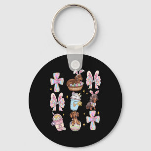 Wiener Dog Teckel Coquette Bow Christelijk Doxie Sleutelhanger