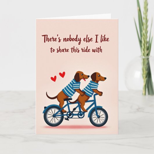 Wiener Dogs Tandem Love Card Kaart (Voorkant)