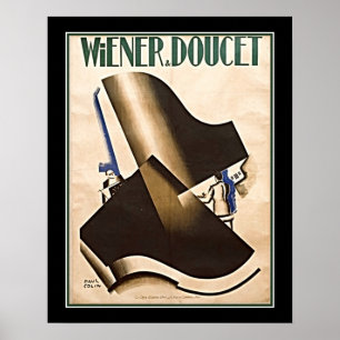Wiener & Doucet Art Deco Dualing Pianos Poster