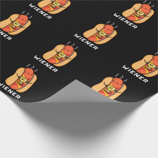 Wiener Funny Sause Pun Dark BG Cadeaupapier (Hoek)