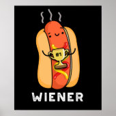 Wiener Funny Sause Pun Dark BG Poster (Voorkant)