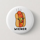 Wiener Funny Sause Pun Ronde Button 5,7 Cm (Voorkant)