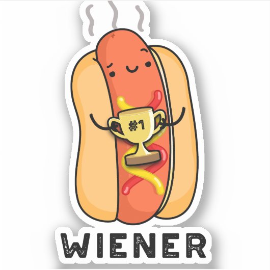 Wiener Funny Sause Pun Sticker (Voorkant)