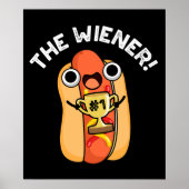 Wiener Funny Winner Hot Dog Pun Dark BG Poster (Voorkant)