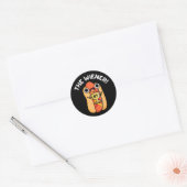 Wiener Funny Winner Hot Dog Pun Dark BG Ronde Sticker (Envelop)