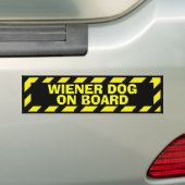 Wiener hond aan boord geel sticker (Op auto)