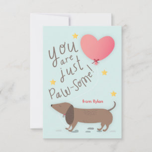 Wiener Hond & Ballon Valentijnsdag Kaart