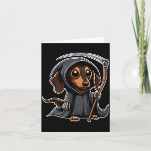 Wiener Hond Halloween Dachshund Grim Reaper Kaart