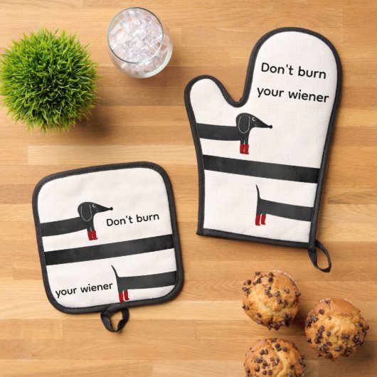 Wiener Hond Ovenwant & Pannenlap Set (Top down)