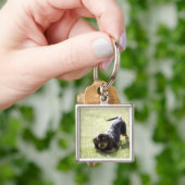 Wiener-hond (zwart) sleutelhanger (Hand)