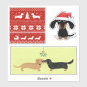 Wiener Honden Kerstmis | Stickers voor Dachshund H (Vel)