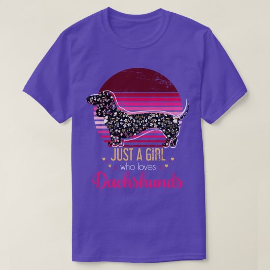  Wiener Hondenliefhebber Meisje Dachshund T-shirt (Design voorkant)