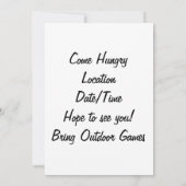 WIENER ROAST/BBQ-INVITATIE KAART (Achterkant)