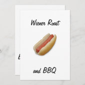 WIENER ROAST/BBQ-INVITATIE KAART (Voorkant / Achterkant)