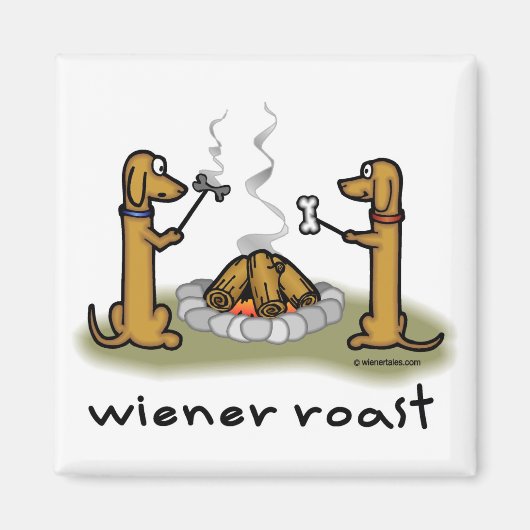 Wiener Roast Dachshund thema magneet (Voorkant)
