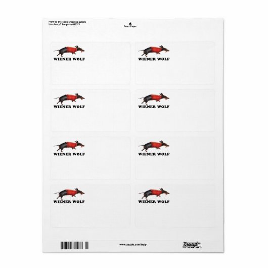 Wiener Wolf Boek Bord Etiket (Full Sheet)