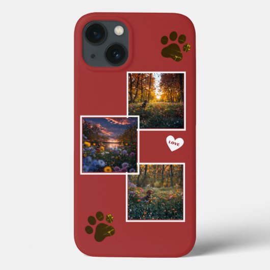 Wiener Wonder: Teckel Fotocollage iPhone Case (Achterkant)