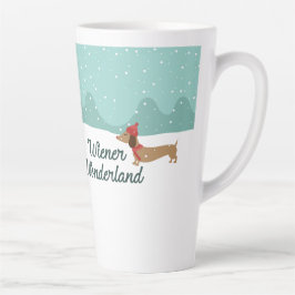 Wiener Wonderland Dachshund Gift Doxie Dads Moms Latte Mok