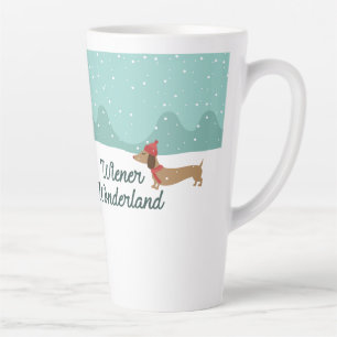 Wiener Wonderland Dachshund Gift Doxie Dads Moms Latte Mok