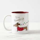 Wienerful Life Dachshund Kerst Mok (Links)