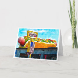 Wienerlicious Hot Dog Landmark Wenskaart Bedankkaart