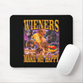 Wieners Make Me Happy Funny Dachshund Dog Lover  Muismat (Met muis)