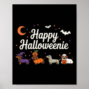 Wienerse Heks Gelukkig Halloweenie Schattig Hallow Poster