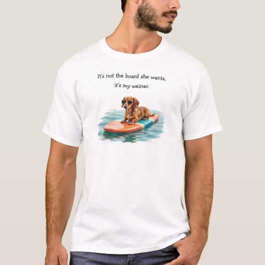 Wienerse Honden Surfplank T-shirt (Voorkant)