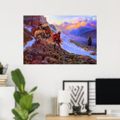 Wiens Man tegen Grizzly Charles Marion Russell Poster (Thuiskantoor)