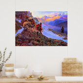 Wiens Man tegen Grizzly Charles Marion Russell Poster (Keuken)