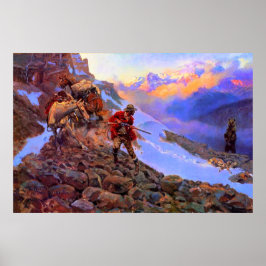 Wiens Man tegen Grizzly Charles Marion Russell Poster