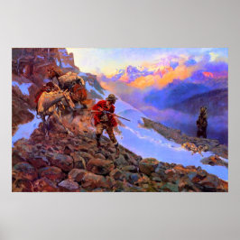 Wiens Man tegen Grizzly Charles Marion Russell Poster