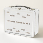 Wiens naam is het? Metal LunchBox met Unisex-naam (Voorkant)