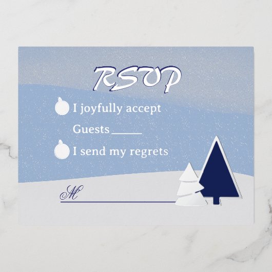 Wierdevolle Kerstbomen Reactiekaart Folie Feestdagen Briefkaart (Voorkant)