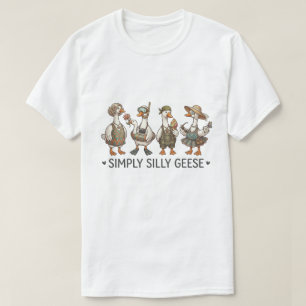 Wierige Gans Zomerfeestje Vintage Illustratie T-shirt