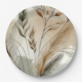 Wierige groene moderne botanische boho-bruiloft papieren bordje