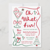 Wierige Handgetekende Wat Een Leuke Kerstfeestvier Kaart (Voorkant)