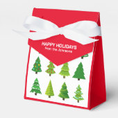 Wierige kerstbomen Aanpasbaar Bedankdoosjes (Voorkant Zijde)